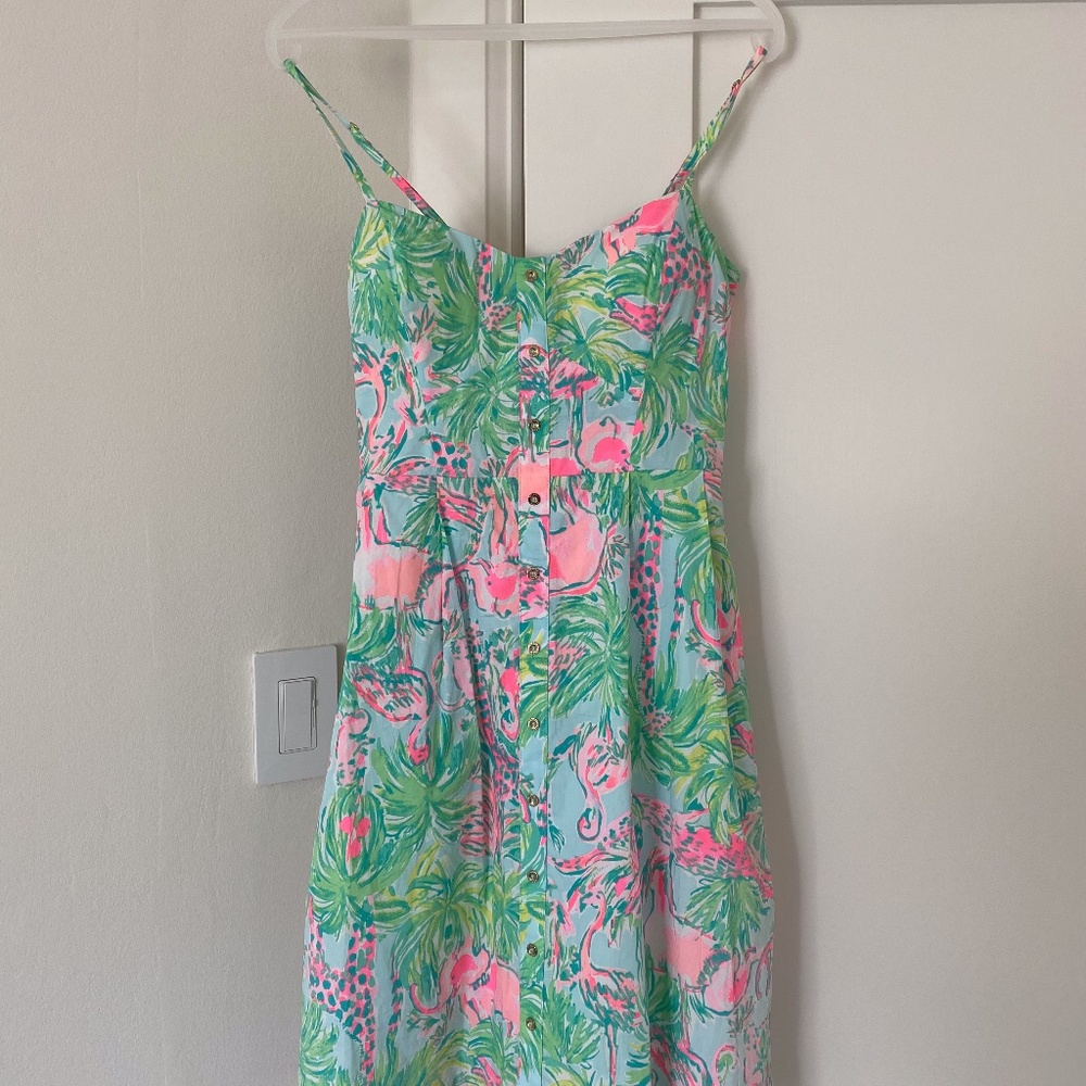 NEVER WORN Lilly Pulitzer Dress Flamingo Floridia - Picture 1 of 4